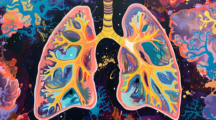 drawing of sick lungs