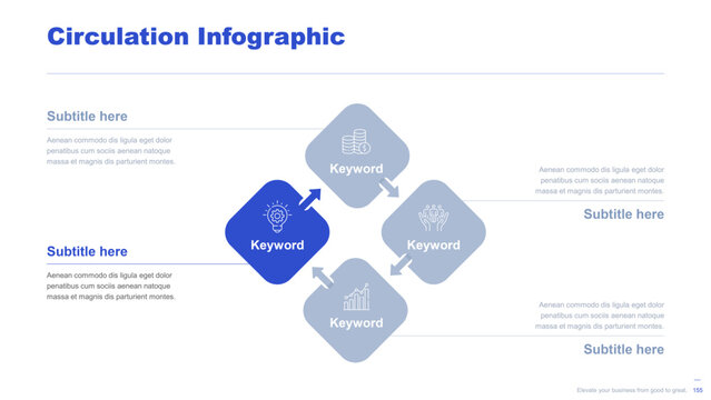 Flat business infographic diagram vector slide presentation template
