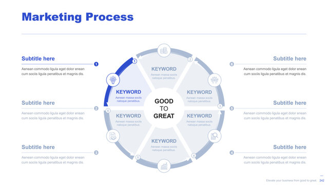 Flat business infographic diagram vector slide presentation template