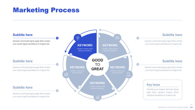 Flat business infographic diagram vector slide presentation template