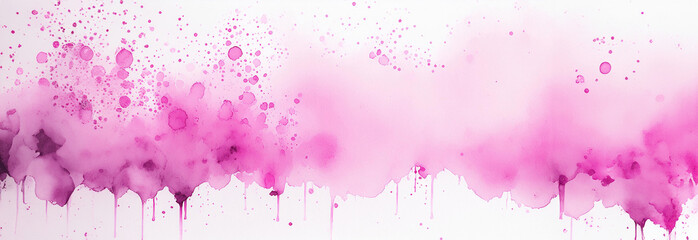 Vibrant splash of pink and purple watercolors with an abstract, artistic effect and drips enhancing the visual appeal