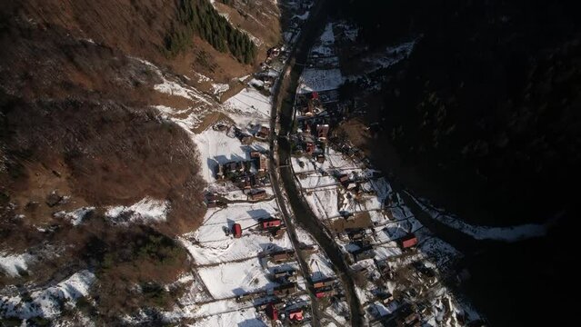 Aerial video over Saticul de sus Romania