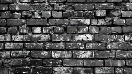 Grunge brick wall texture. Dark gray brickwork background for design.