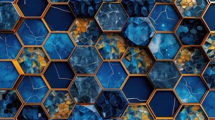 3d hexagon blue abstract background