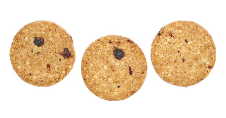 Wholegrain with rolled oats and fruit isolated on white