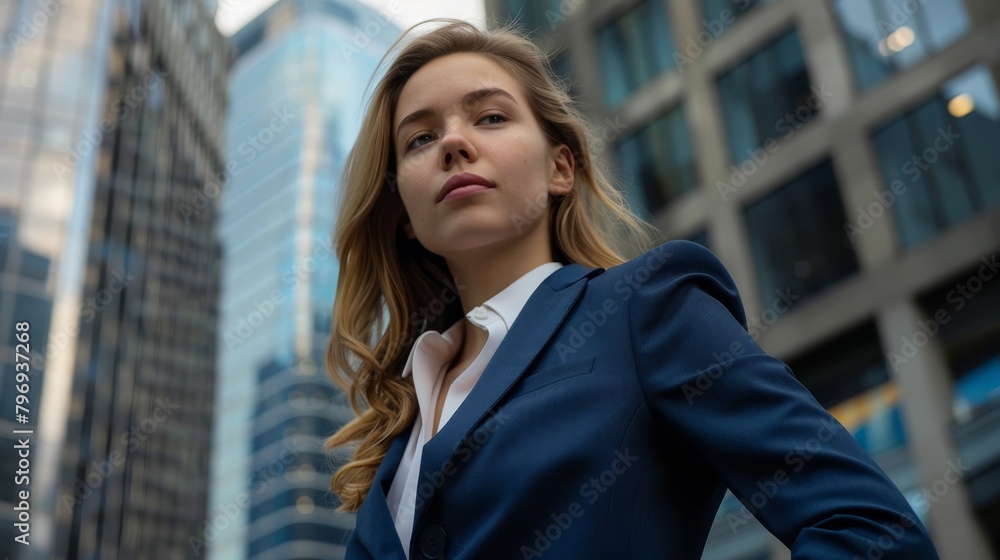 Wall mural Confident businesswoman in the city