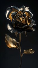 Dramatic black and gold rose