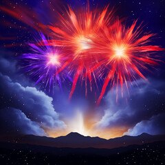 September 21, armenia independence day, armenian colorful fireworks flag on blue night sky background. Greeting card. Armenia national holiday september 21st. Vector. Independence day card stock illus