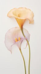 Real pressed calla lily flower petal plant. - obrazy, fototapety, plakaty