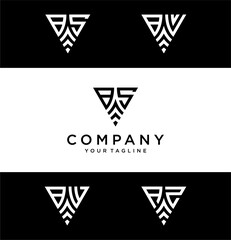 BS triangle logo ,triangle monogram logo with two initials vector Icon, mature, masculine, sophisticated, geometric powerful logo.