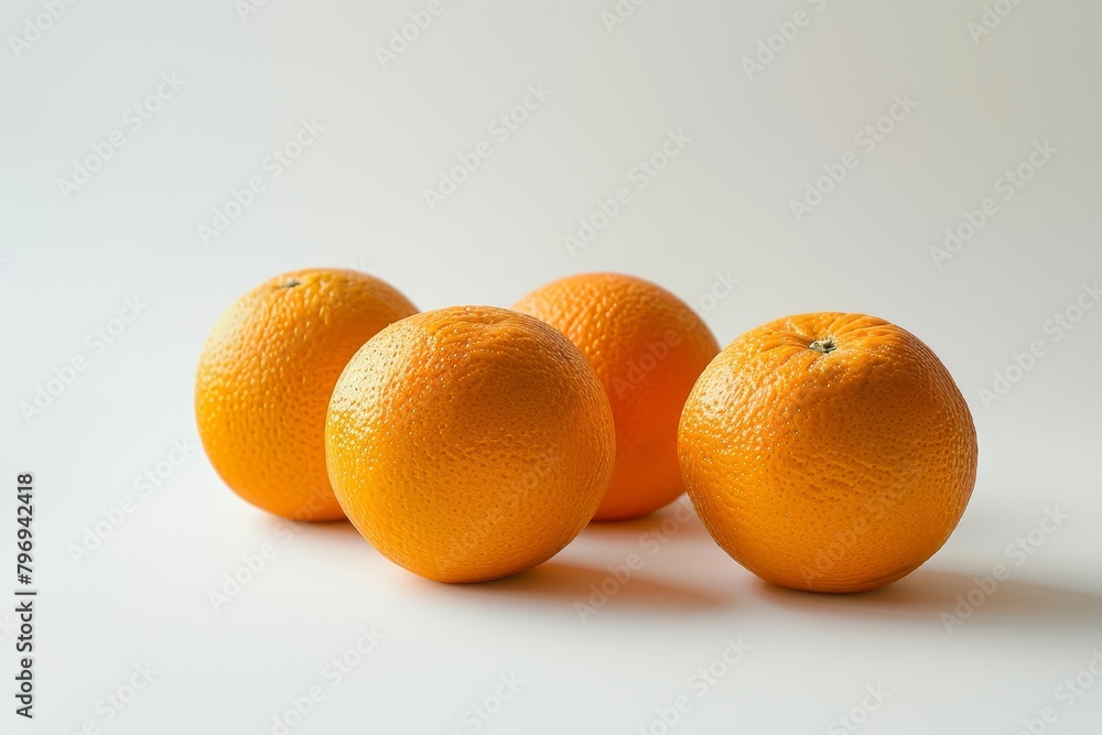 Poster Juicy oranges on a light background