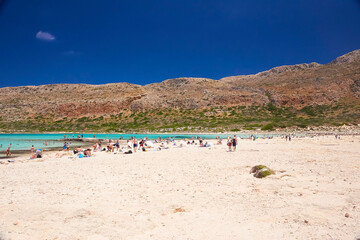 Fototapeta premium The island Gramvousa and the bay Balos