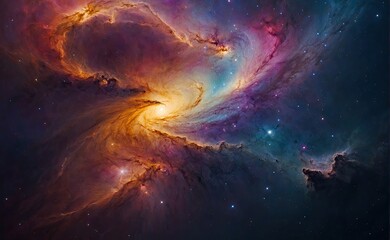 A Colorful space galaxy background in space

