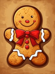 Cheerful Gingerbread Cookie