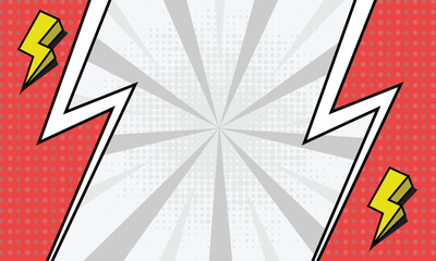 Blank red comic book frame background template