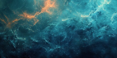 Blue and Yellow Background With Clouds and Stars