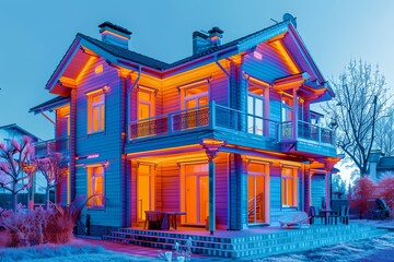 Thermography of a house, analysis of energy efficiency of a house