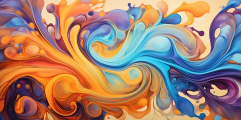 Fototapeta premium Vibrant abstract fluid art background