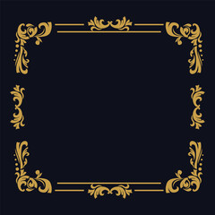 Luxury golden floral pattern border design vector