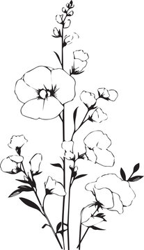 black and white floral arrangement clip art preview