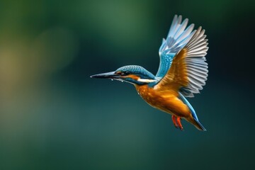 Naklejka premium Kingfisher bird flying animal beak hummingbird.