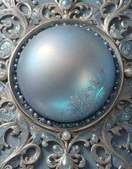 Elegant pearl and ornate floral designs on luxurious background, high end jewelry and decor designs, Generative AI.