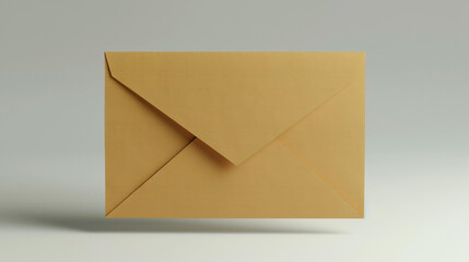 A brown paper envelope is isolated on a white background. The envelope is slightly open, and there is nothing inside.