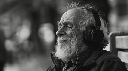 portrait of an person listening  to music