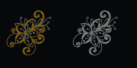 Rhinestone vector Design. rhinestone elephant vector design for Illustration of collar neck decoration with rhinestones in the form of a necklace. 