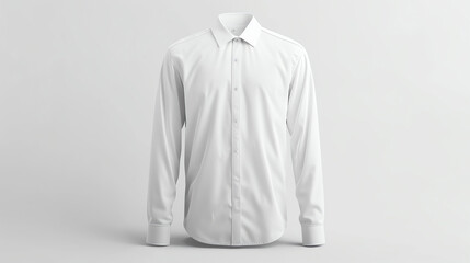White dress shirt with long sleeves and a collar. The shirt is made of a soft, lightweight fabric and has a slim fit.