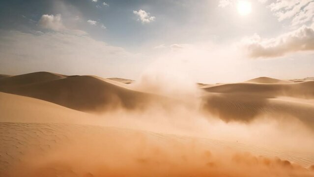 blowing sand in the desert