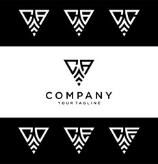 CA triangle logo ,triangle monogram logo with two initials vector Icon, mature, masculine, sophisticated, geometric powerful logo.