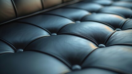 Obraz premium Close-up of luxury black leather upholstery