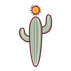 Vibrant vector art featuring a variety of cacti, showcasing desert charm in vibrant hues and intricate details.