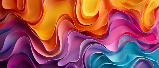 Abstract multi colored backdrop with vibrant wave 
