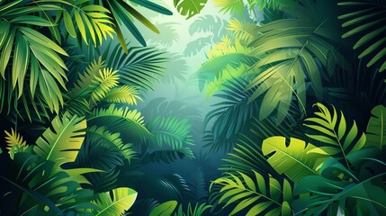 Lush Foliage , Dense, lush foliage creating a canopy of deep and light greens