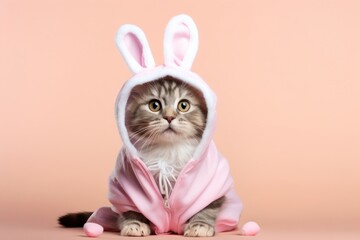 Cat wearing bunny costume mammal animal kitten