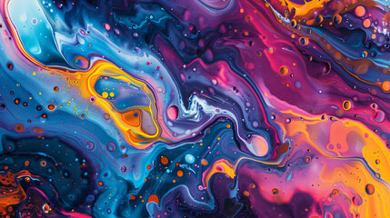 Abstract paint splashing in vibrant colors liquid 

