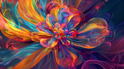 Sunset Bloom: A Burst of Colorful Magic. Generative AI
