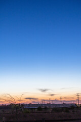 sunset over the small town