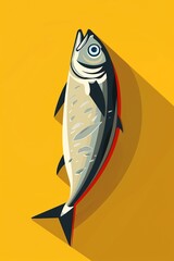 Flat icon representing canned tuna fish featuring a clean and straightforward design along with an additional bonus pictogram  8K , high-resolution, ultra HD,up32K HD
