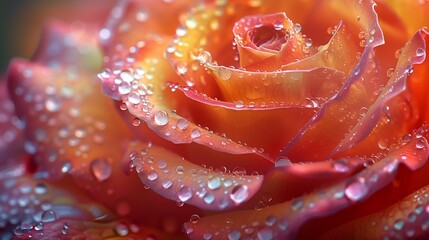 Elegant Rose Dew Drops, generative ai