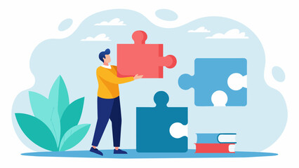 A person holding a piece of the puzzle with the word knowledge written on it fitting it into the bigger picture of financial education.