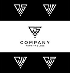 CS triangle logo ,triangle monogram logo with two initials vector Icon, mature, masculine, sophisticated, geometric powerful logo.