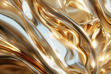 Surreal abstract style gold backgrounds shiny metal