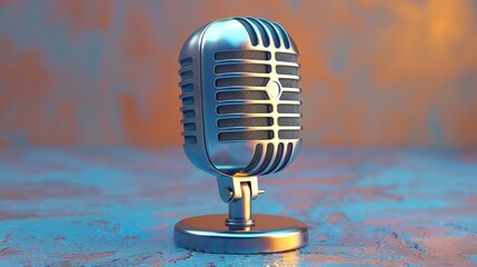 A cartoonstyle rendering of a microphone sign icon, symbolizing a user interface icon, perfect for digital designs  8K , high-resolution, ultra HD,up32K HD