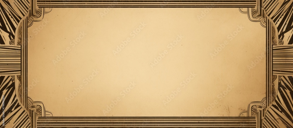 Poster a gold and black frame with zebra pattern