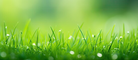 Obraz premium Morning dew on lush green grass