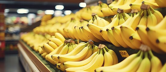 Bananas displayed for sale at a store