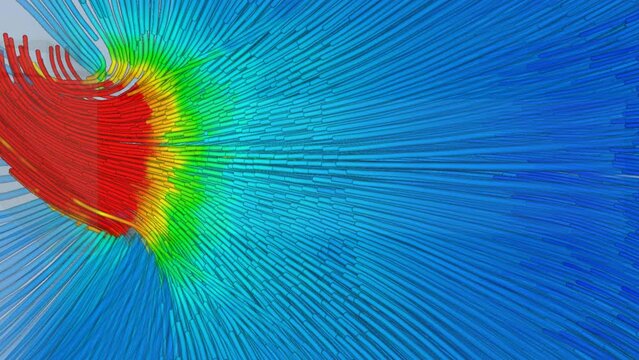 Inside of industrial collector CFD airflow simulation